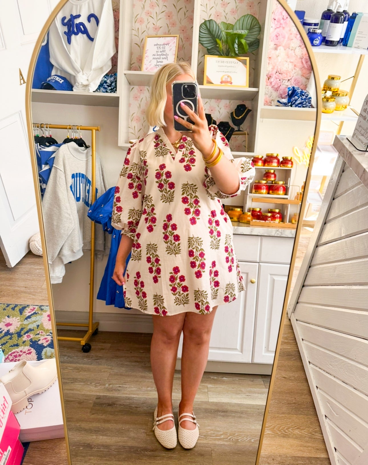 Poppy Red Ecru Mini Dress