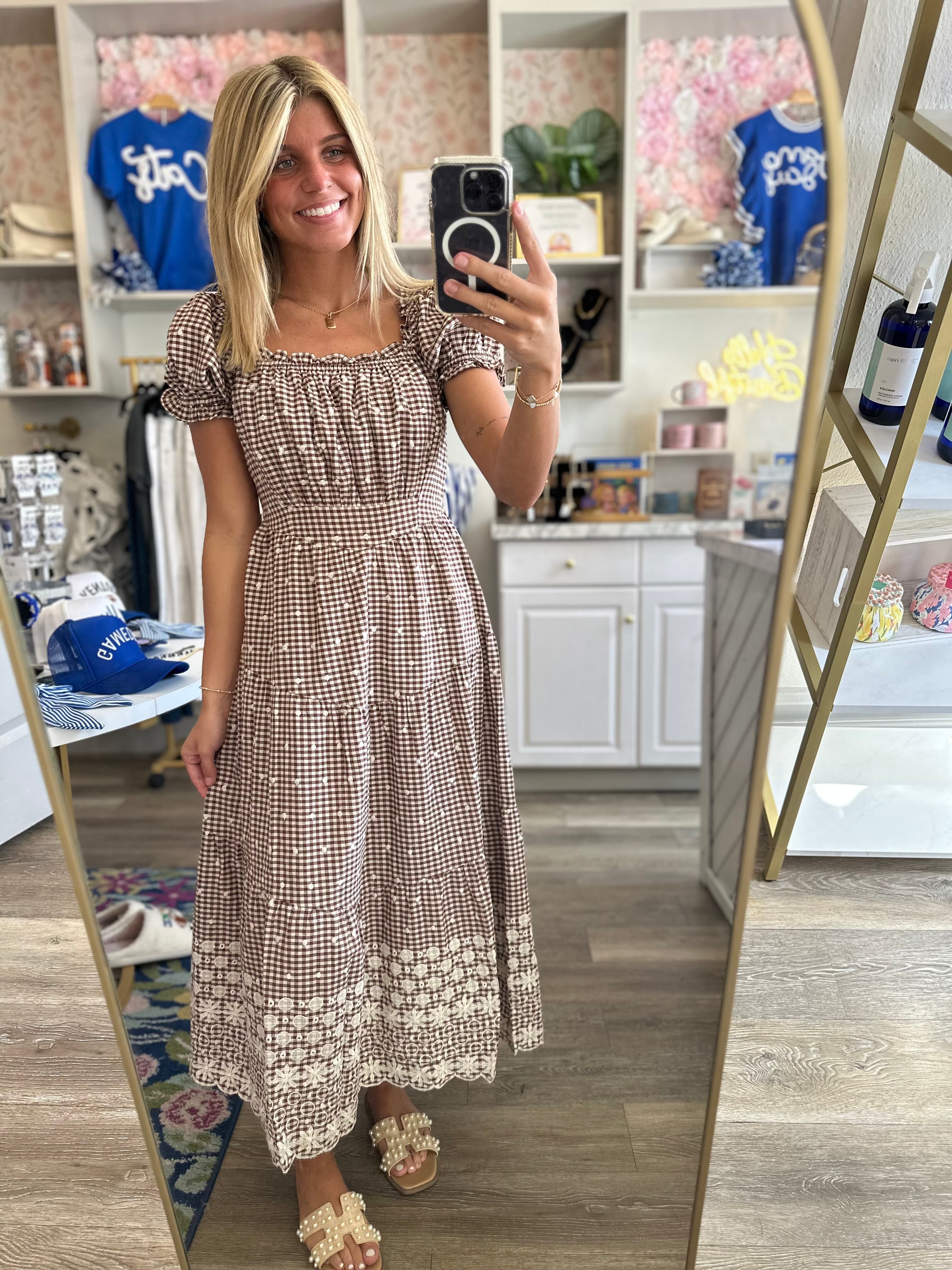 Gigi Gingham Midi Dress