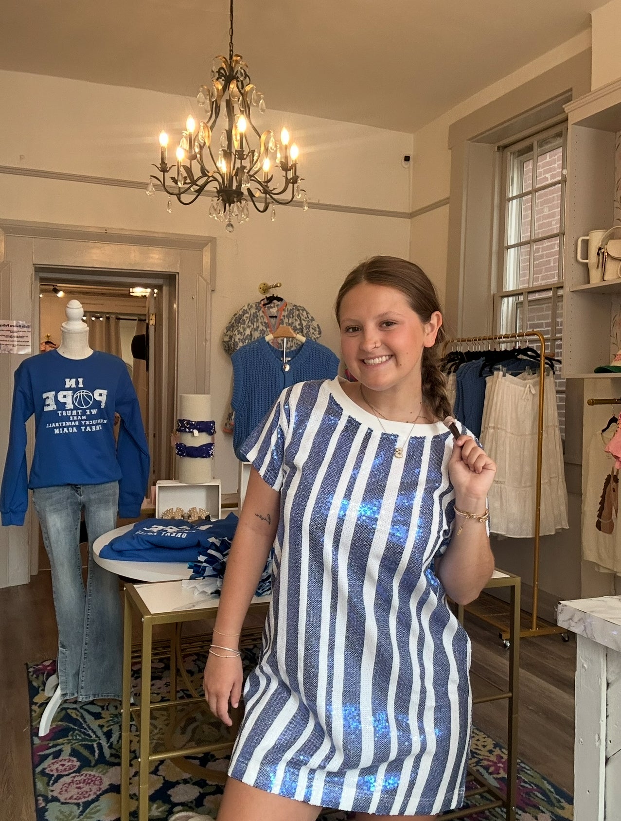 Wildcats Stripe Sequin Dress