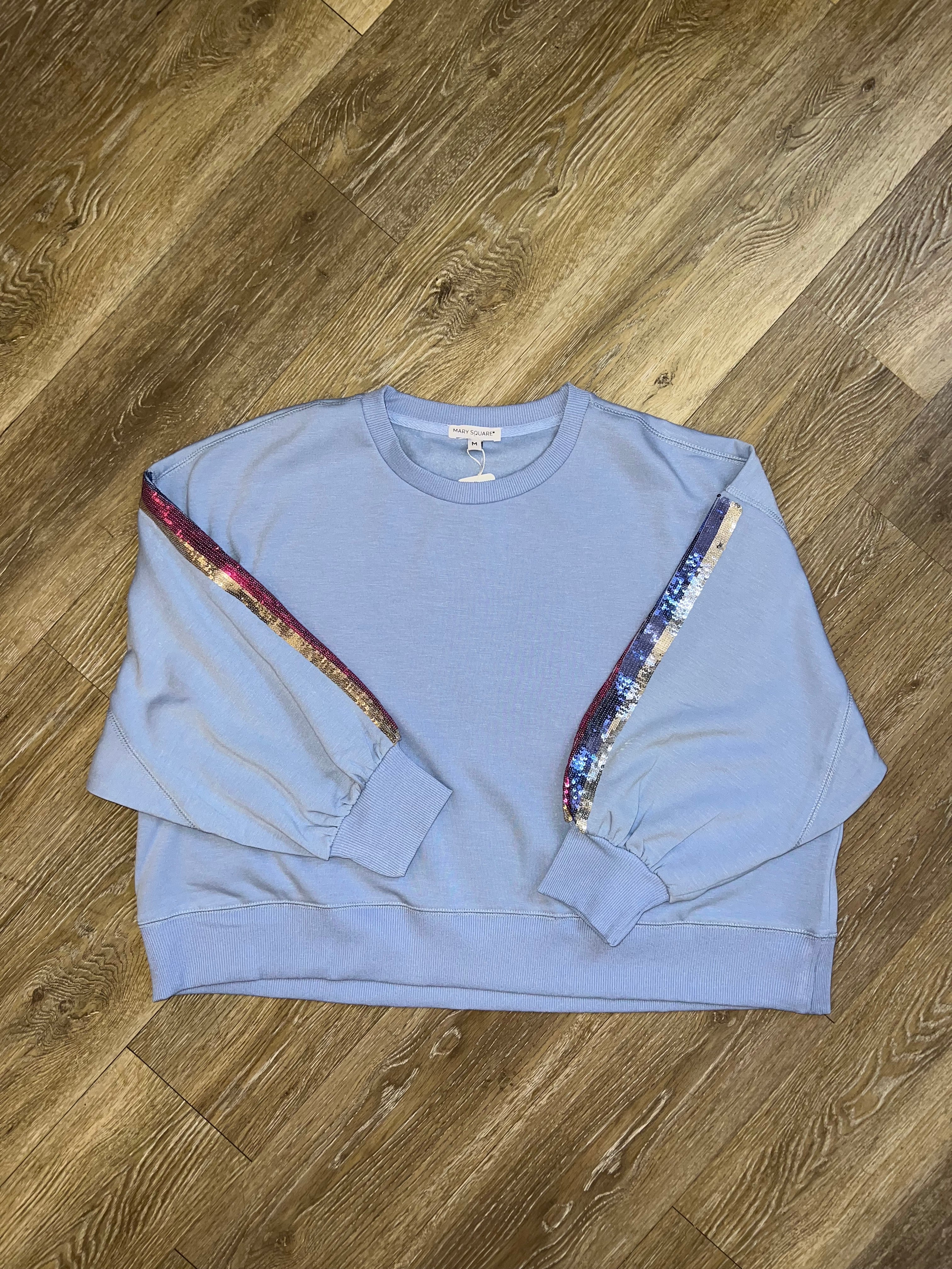 Millie Blue Sequin Sleeve Sweatshirt