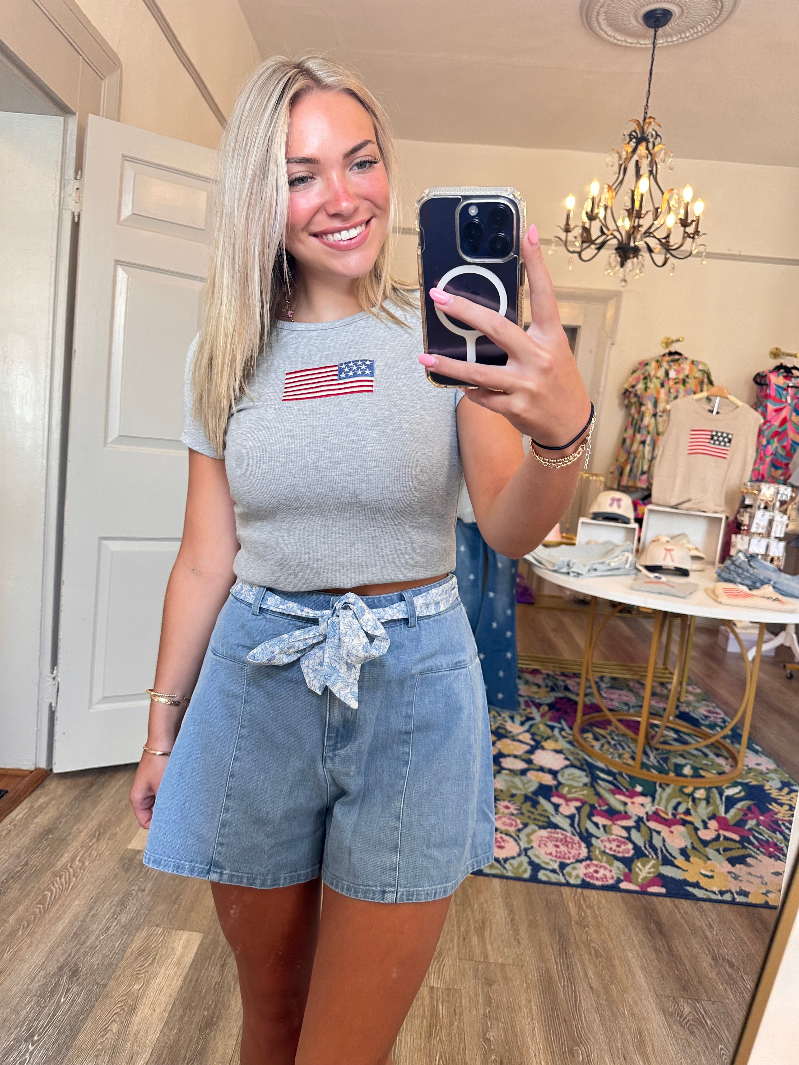 Naples Denim Wide Leg Shorts