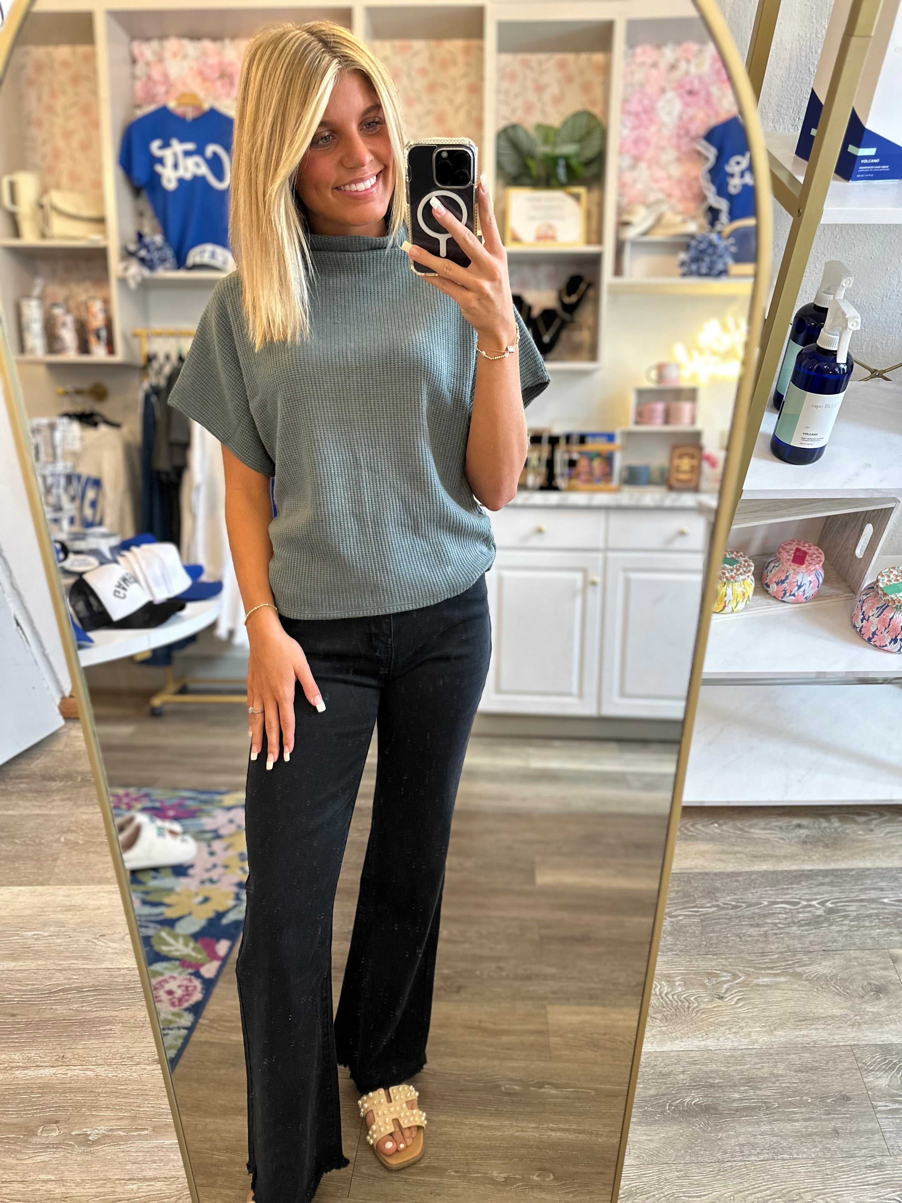 Emmy Ash Black Frayed Denim Pants