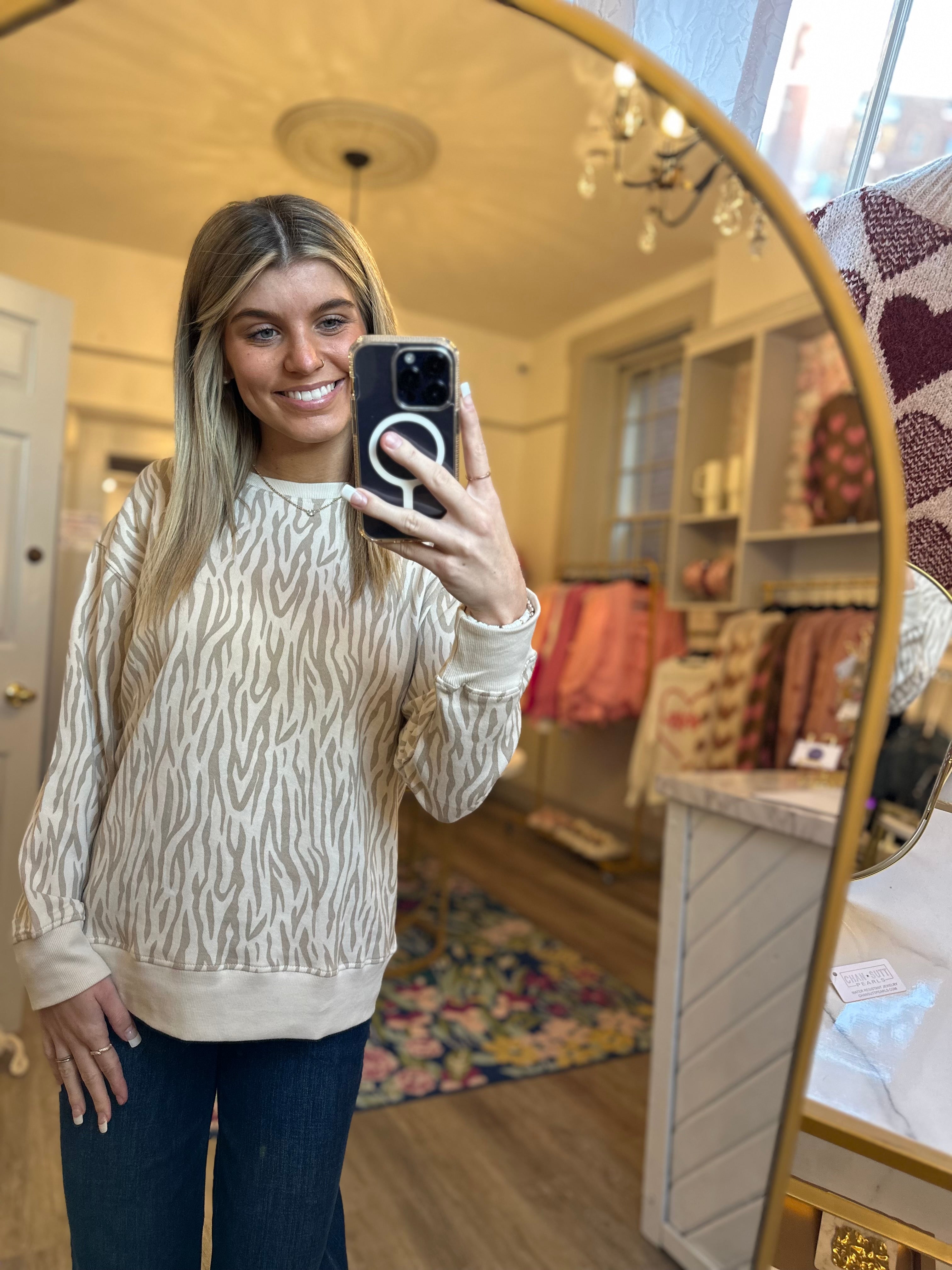 Animal Print Lightweight Sweatshirt