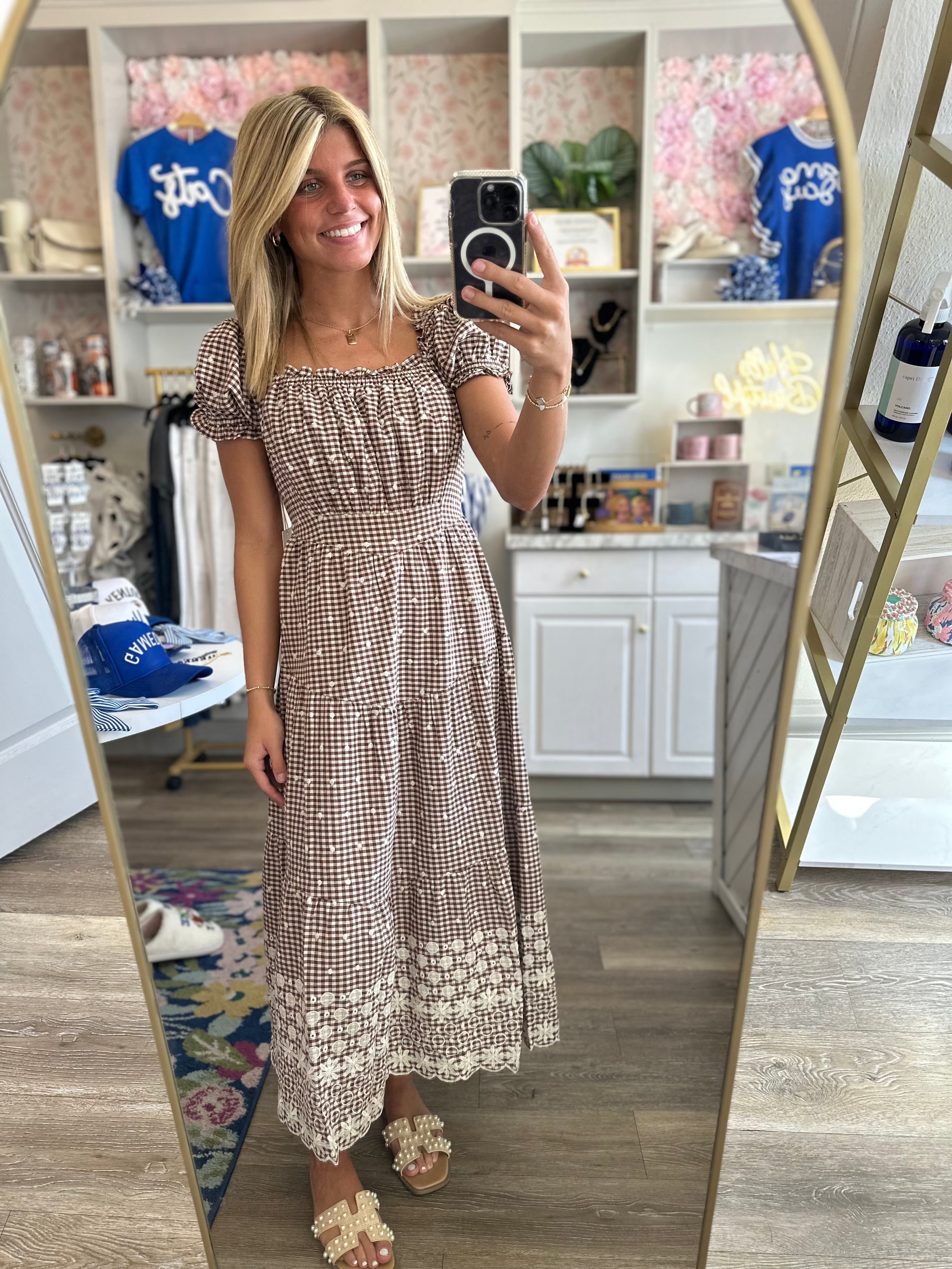 Gigi Gingham Midi Dress