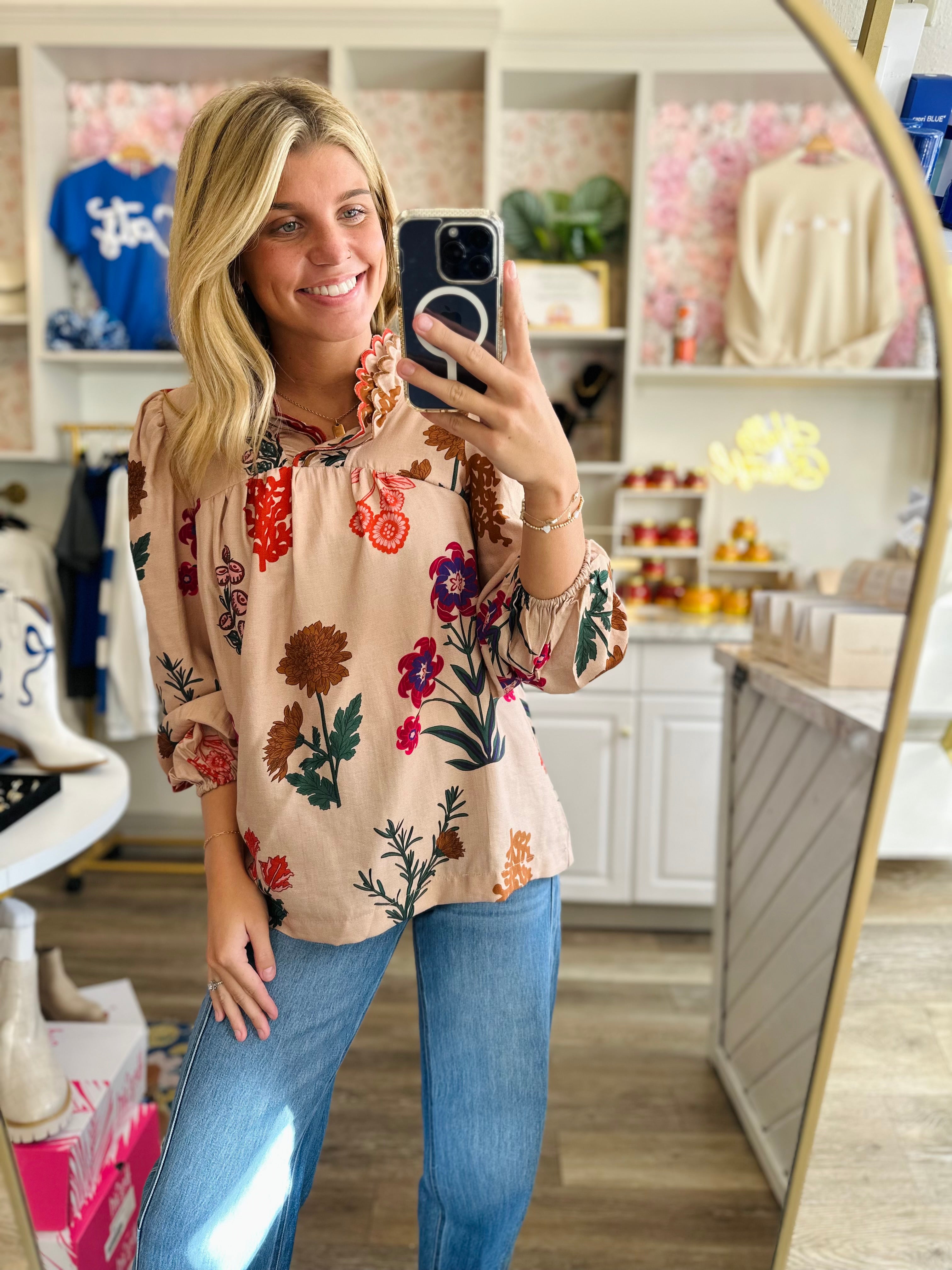 Maria Flower Print Top