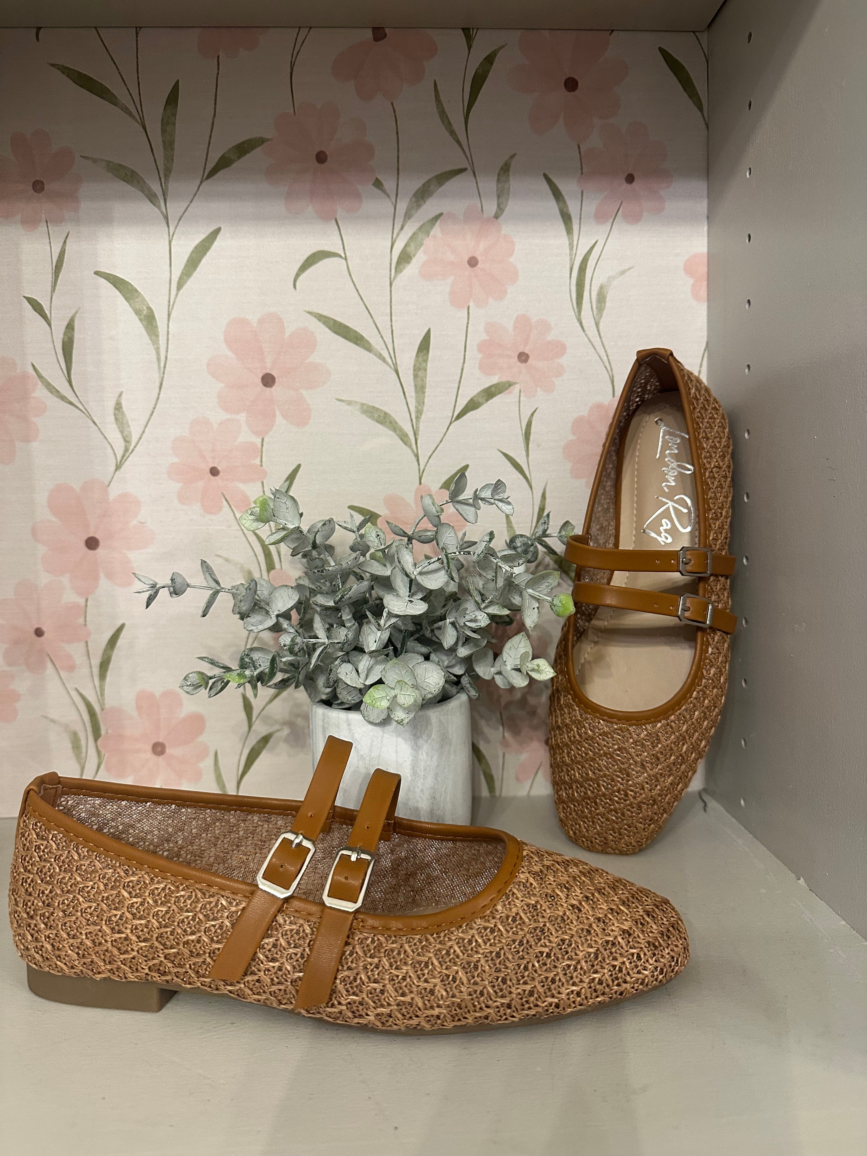 Sophia Buckle Strap Ballerina Flats