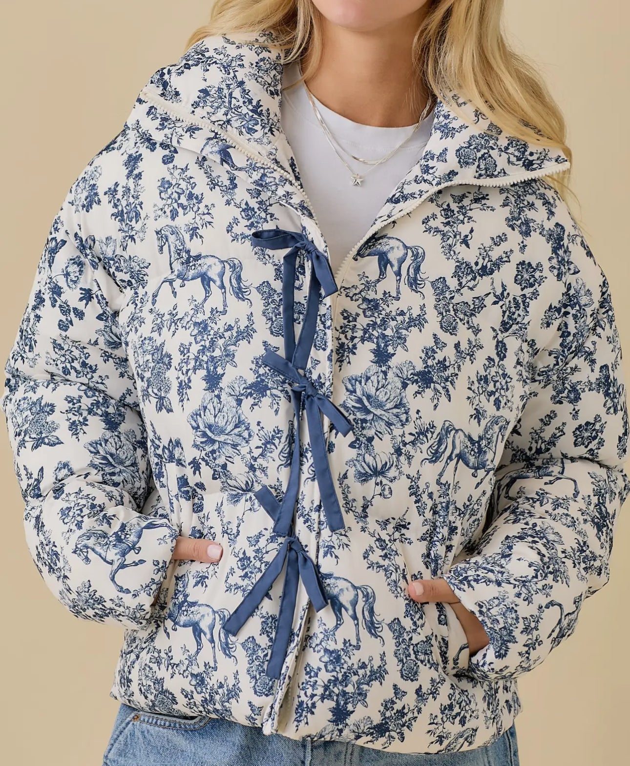 Toile Horse Print Jacket