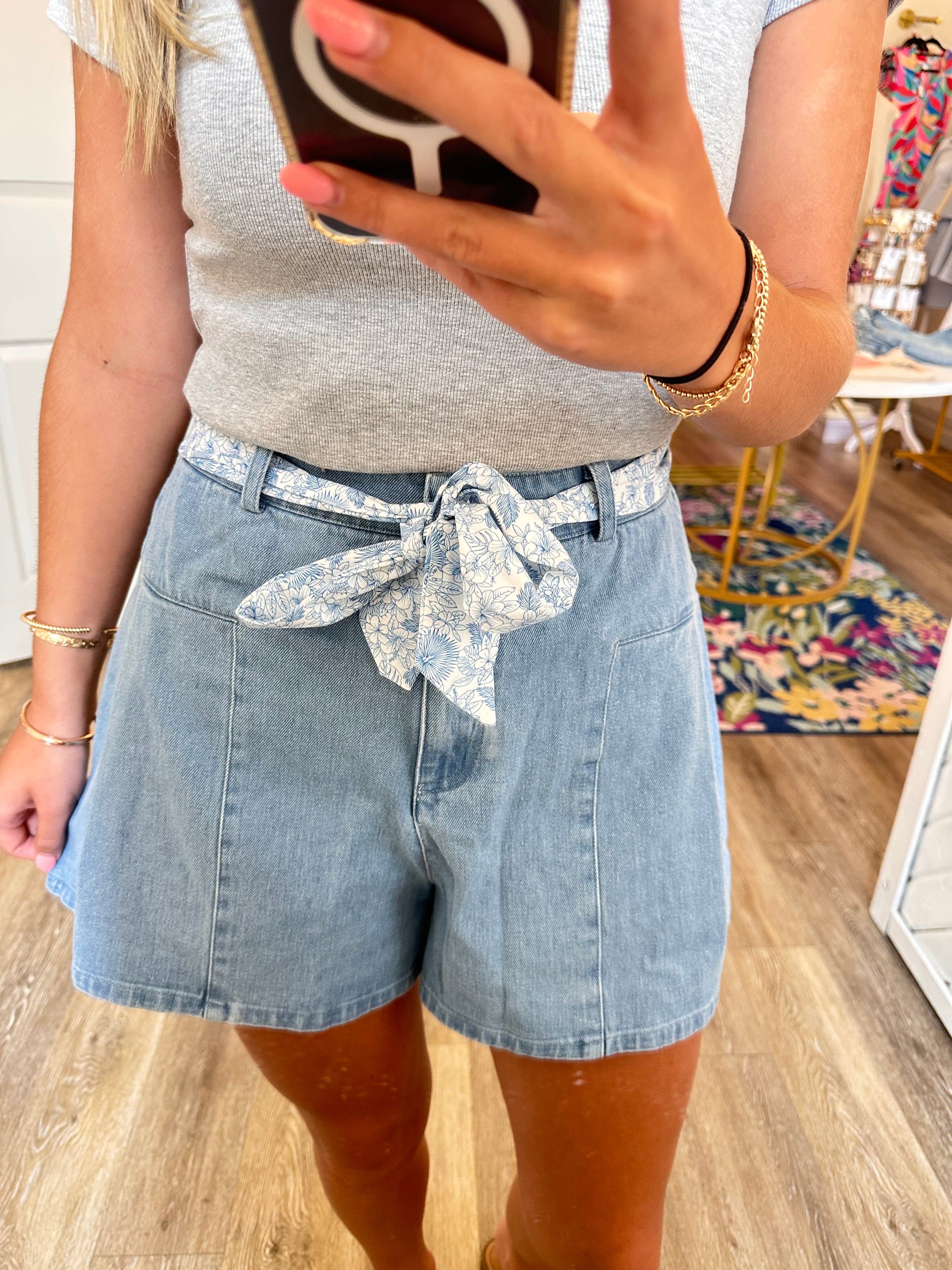 Naples Denim Wide Leg Shorts