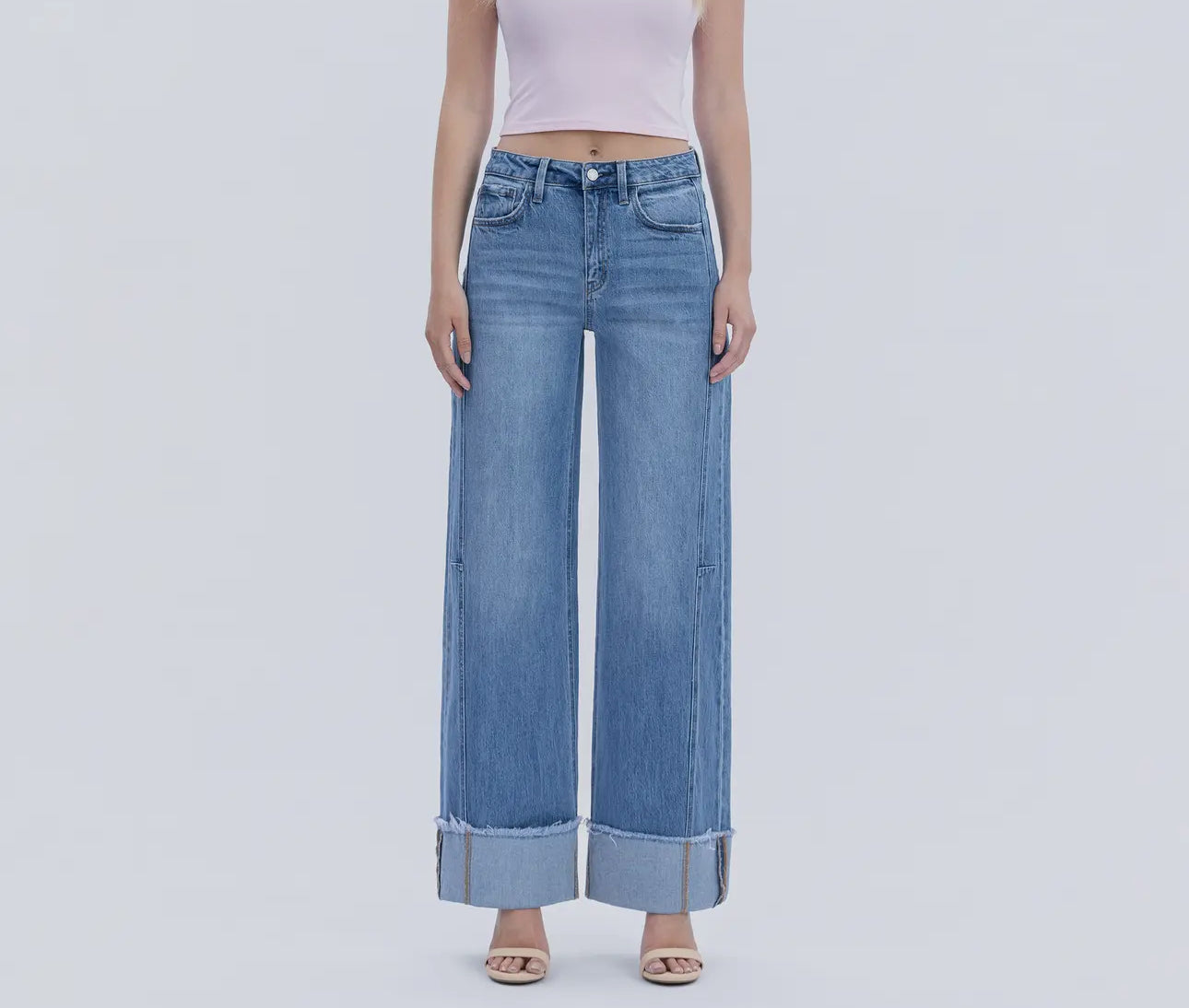 Olivia High Rise Cuffed Wide Leg