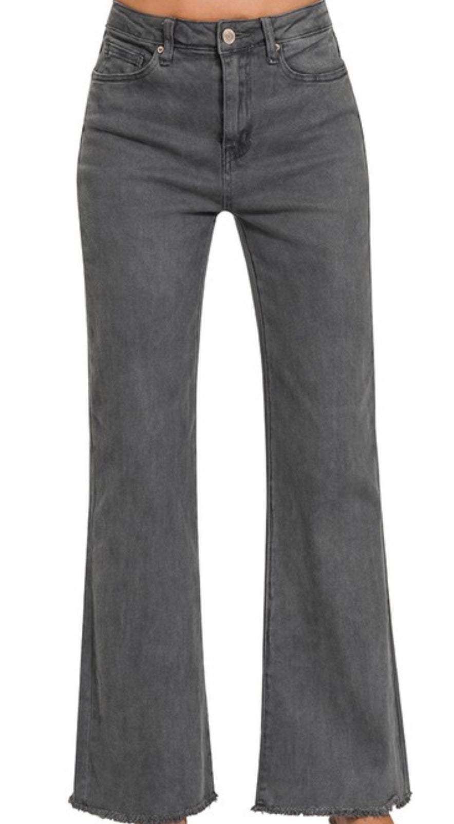 Emmy Ash Black Frayed Denim Pants