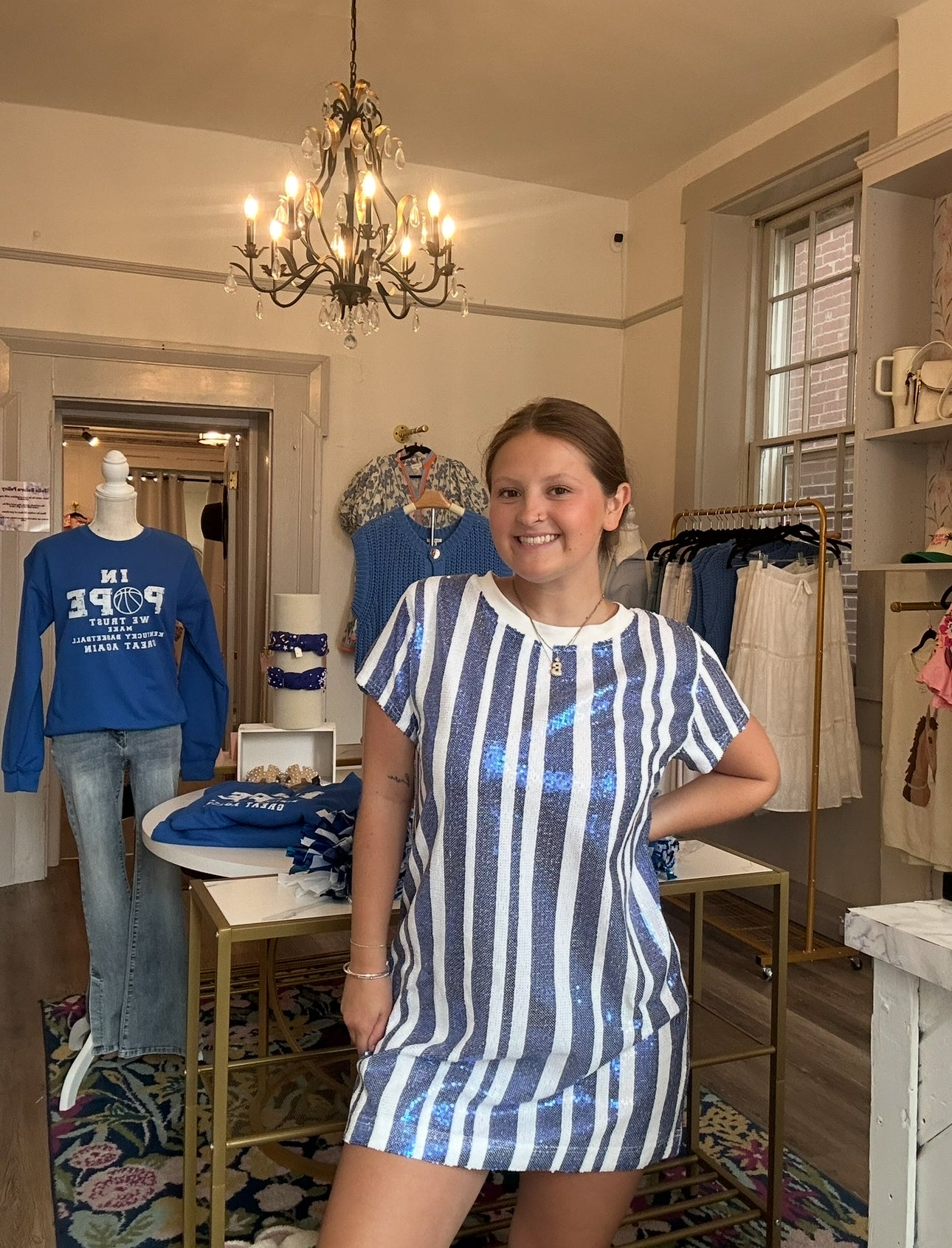 Wildcats Stripe Sequin Dress