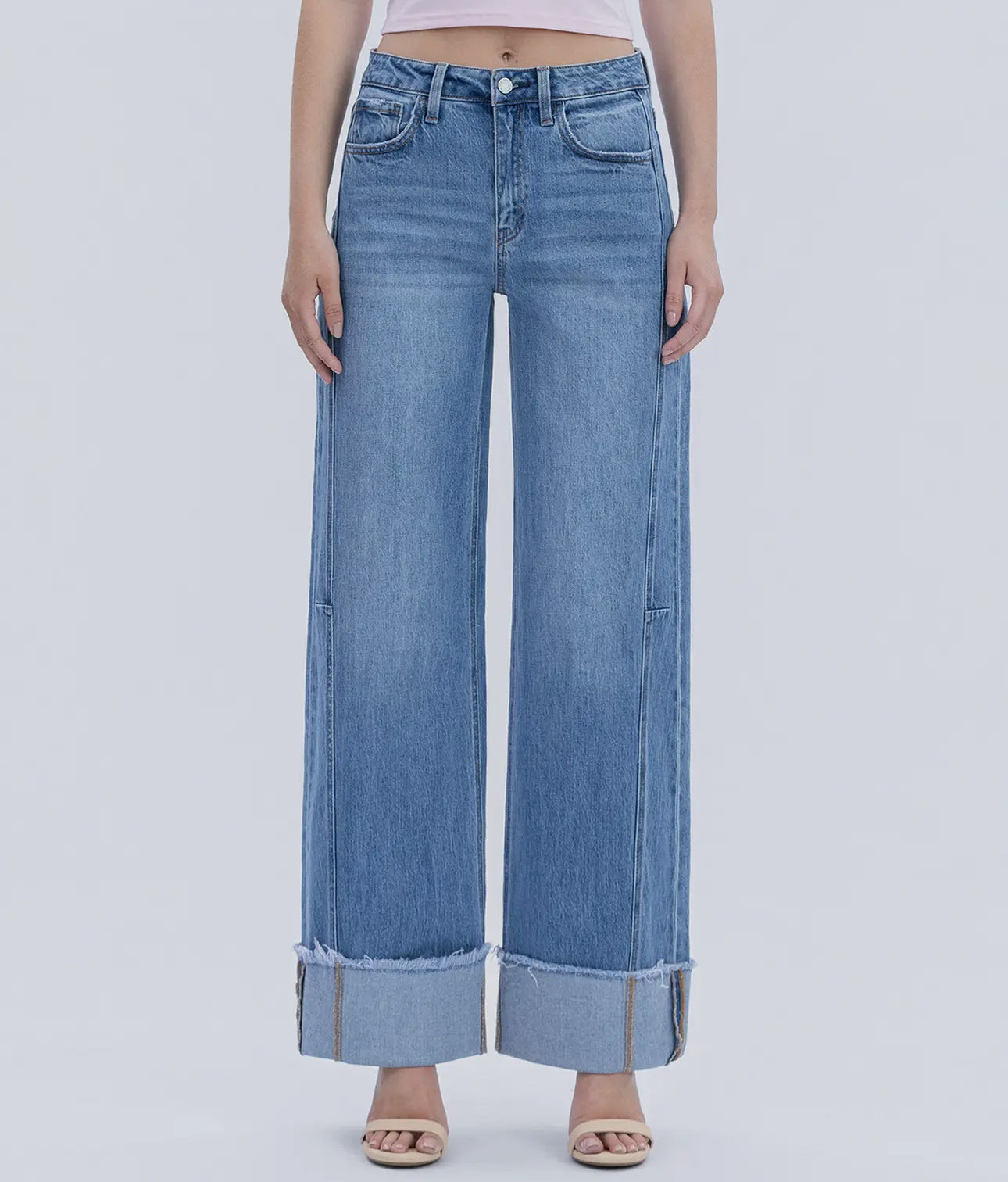 Olivia High Rise Cuffed Wide Leg