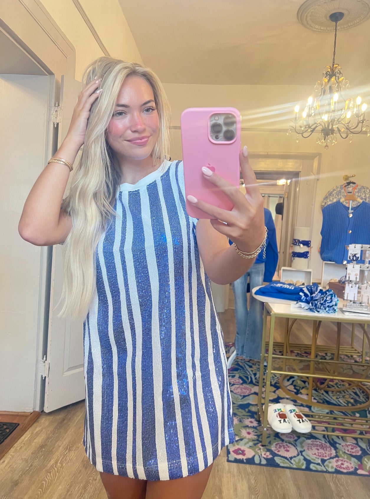 Wildcats Stripe Sequin Dress