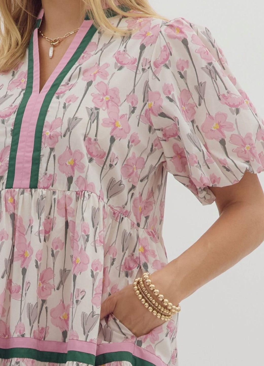 Margo Pink Floral Mini Dress