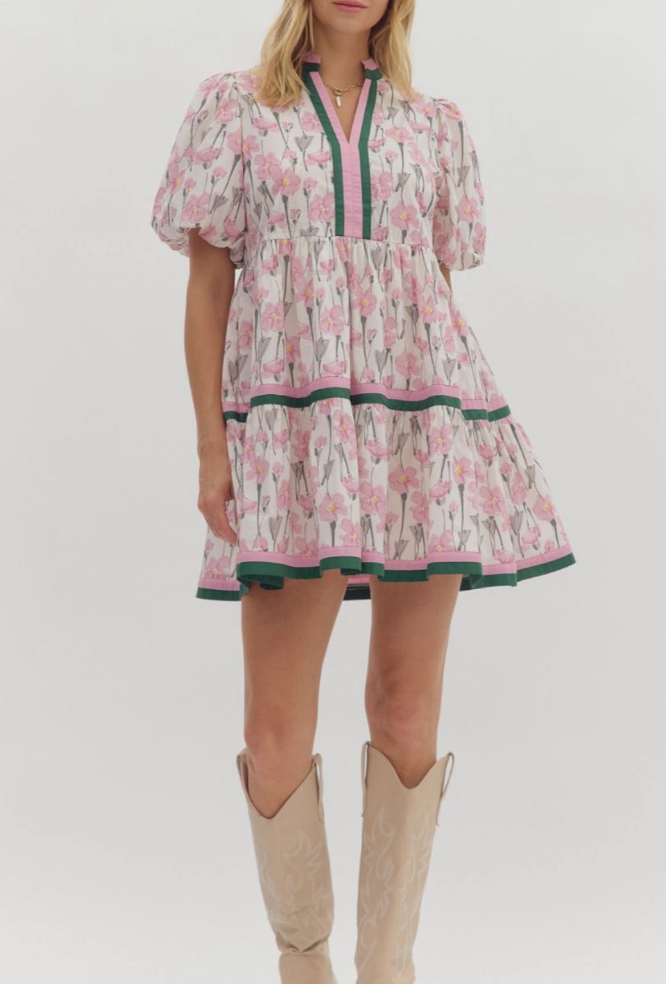 Margo Pink Floral Mini Dress